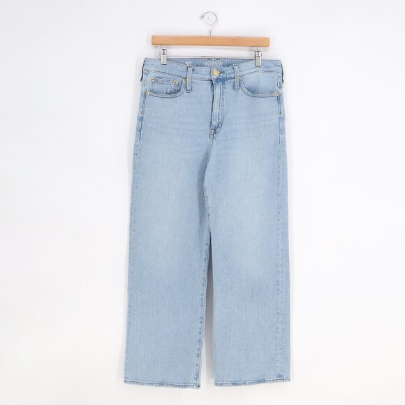J.CREW Slim Wide-Leg Jean in Elia Wash Light Blue High-Rise Size 30 - Picture 2 of 10